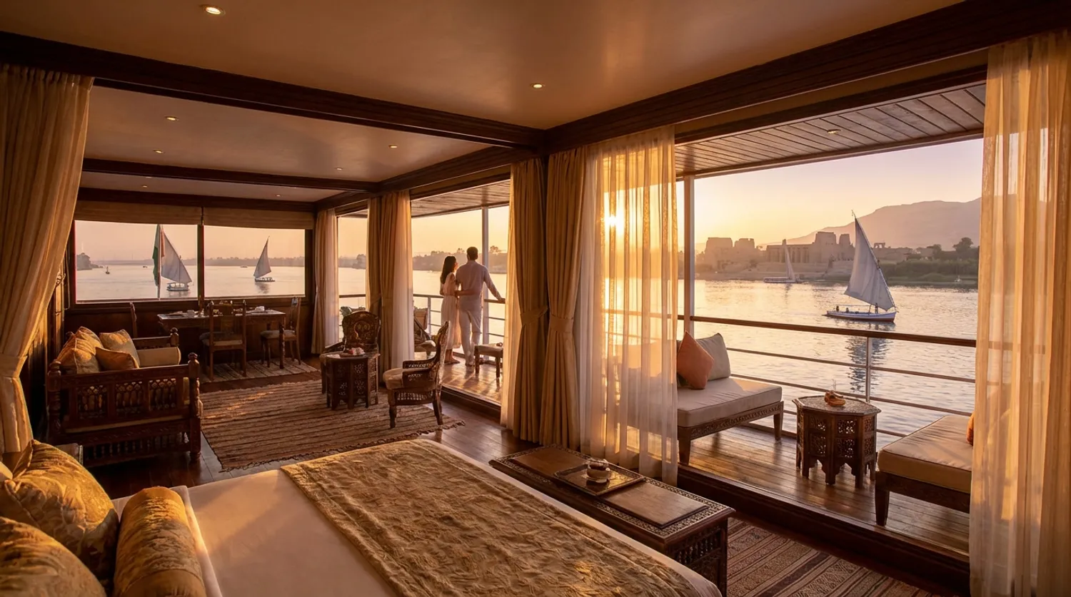 Sail Through Egypt in Style: Discover the Opulent Grand Suite on the Nile