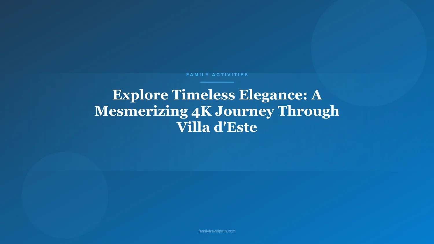 Explore Timeless Elegance: A Mesmerizing 4K Journey Through Villa d'Este